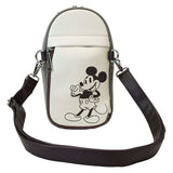 Mickey & Friends - Faux Leather & Canvas Water Bottle Crossbody NEW Loungefly
