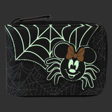 Disney - Minnie Mouse Spider Glow Accordion Wallet NEW Loungefly