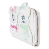 Disney - Mickey & Minnie Pastel Snowman Zip Around Wallet NEW Loungefly