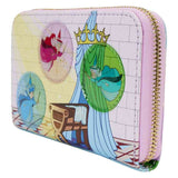 Sleeping Beauty - Castle Three Good Fairies Stained Glass Zip Around Wallet NEW