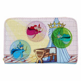 Sleeping Beauty - Castle Three Good Fairies Stained Glass Zip Around Wallet NEW