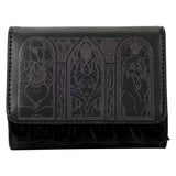 Disney Villains - Black Faux Leather with Velvet Trim Tri-Fold Wallet NEW Lounge