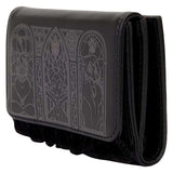 Disney Villains - Black Faux Leather with Velvet Trim Tri-Fold Wallet NEW Lounge