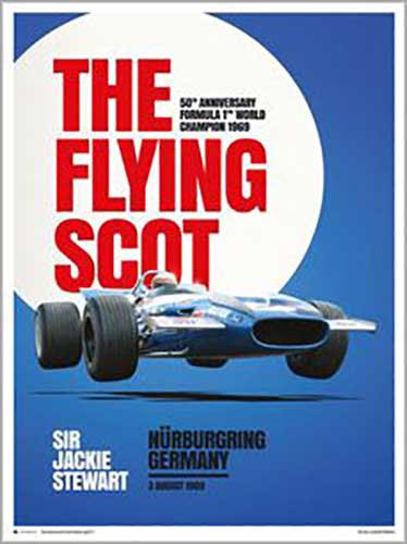 Sir Jackie Stewart - The Flying Scot - Nürburgring 1969 60 x 80cm Art Print