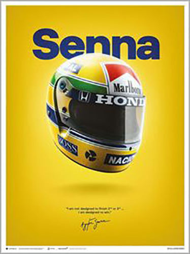 Ayrton Senna - Helmet - San Marino GP 1988 60 x 80cm Art Print