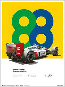 Ayrton Senna - San Marino GP - 35th Anniversary 1988 60 x 80cm Art Print