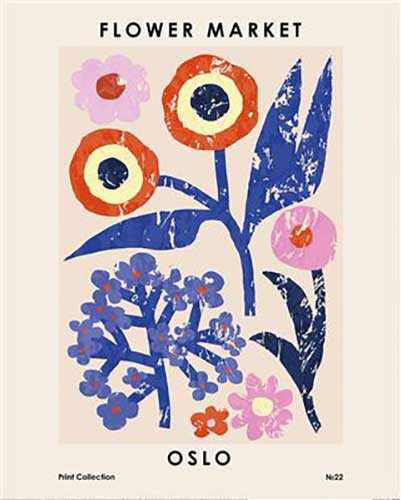 NKTN - Flower Market - Oslo 40 x 50cm Art Print
