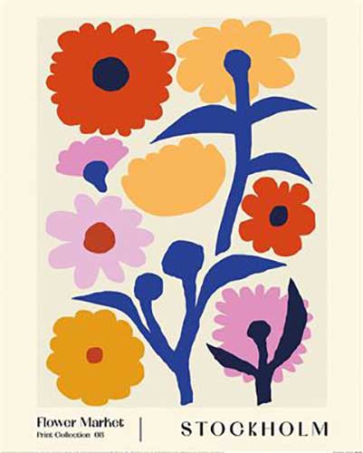 NKTN 9 - Flower Market - Stockholm 40 x 50cm Art Print