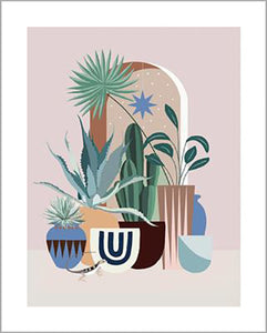 Summer Thornton - Cactus in Pots 40 x 50cm Art Print