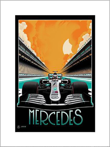 Zoom F1 - Mercedes 30 x 40cm Art Print