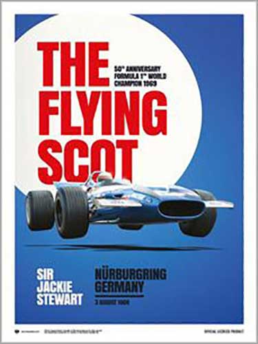 Sir Jackie Stewart - The Flying Scot - Nürburgring 1969 30 x 40cm Art Print