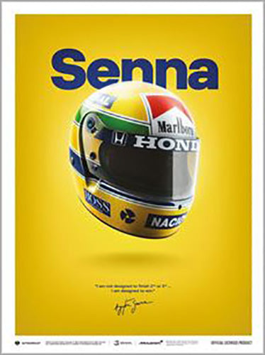 Ayrton Senna - Helmet - San Marino GP 1988 30 x 40cm Art Print