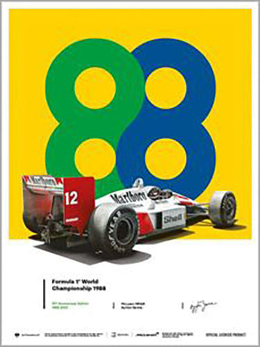 Ayrton Senna - San Marino GP - 35th Anniversary 1988 30 x 40cm Art Print