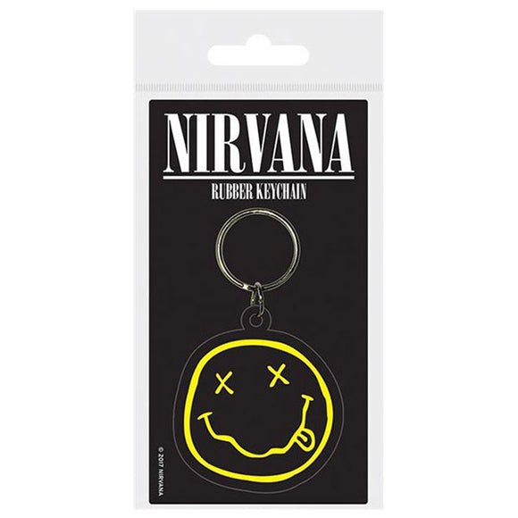 Nirvana - Smiley Rubber Keychain