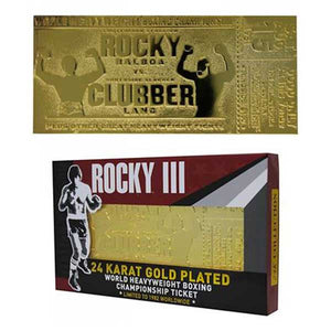 Rocky III Clubber Lang 24K Gold Plated Fight Ticket