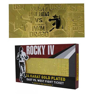 Rocky IV Ivan Drago 24K Gold Plated Fight Ticket