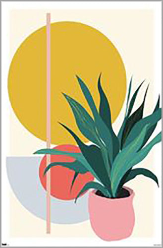 Abstract Potted Plant Poster