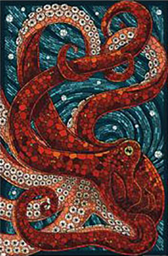 Lantern Press - Mosaic Octopus Poster