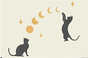 Episodic Drawing - Cat And Moon Poster