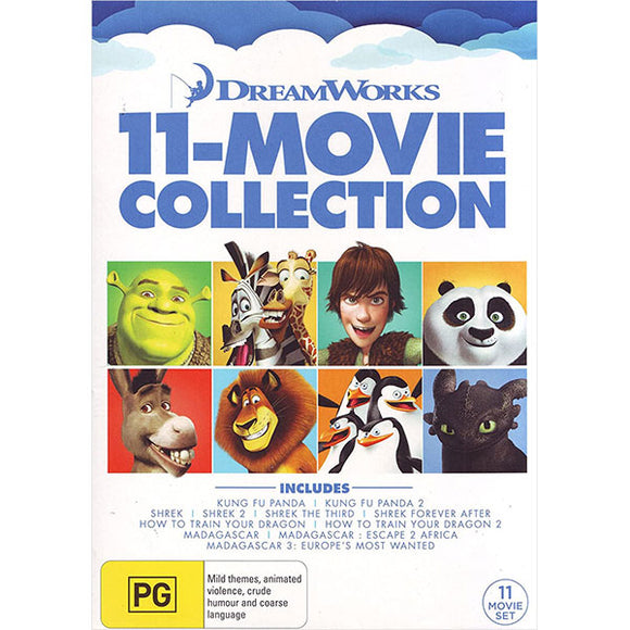 DreamWorks 11-Movie Collection (Kung Fu Panda 1 & 2/Shrek 1 & 2/Shrek: The Third/Shrek Forever After/How to Train Your Dragon 1 & 2/Madagascar 1-3) (DVD)