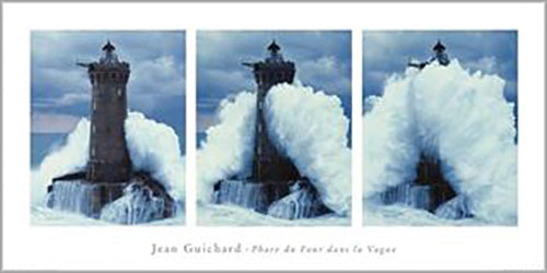 Jean Guichard - Phare Du Four, Bretagne Triptych 50 x 100cm Art Print