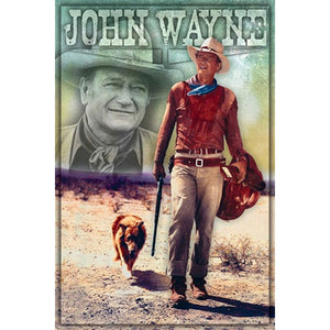 John Wayne - Walking with Dog Poster