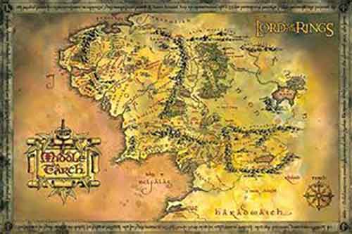 Lord Of The Rings - Map Poster