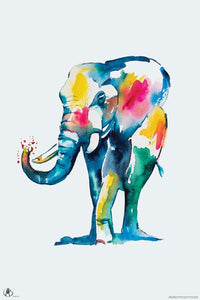 Matteo - Elephant Watercolour Poster