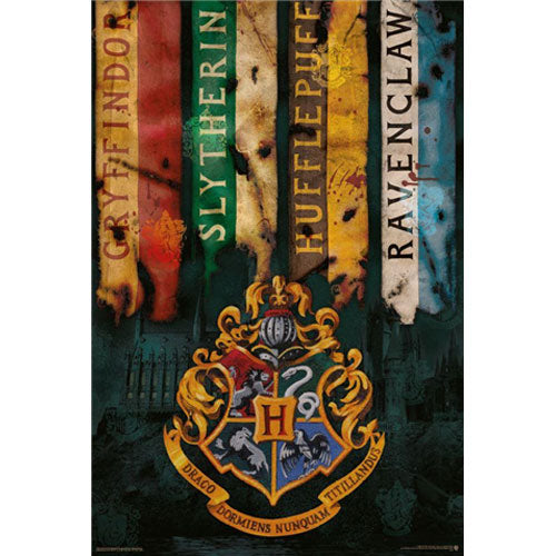 Harry Potter - House Flags Poster