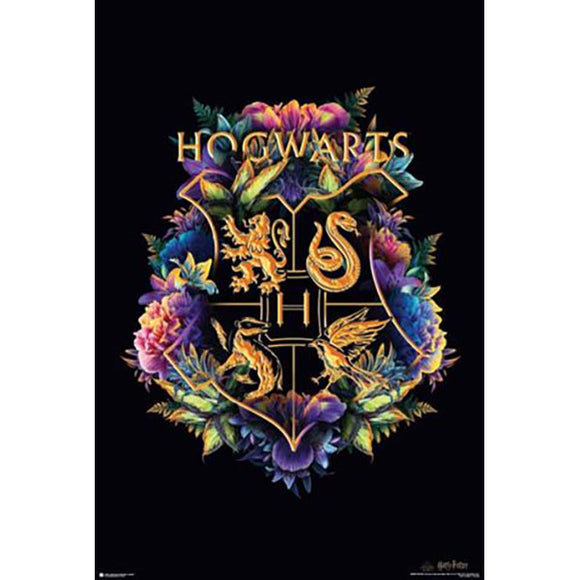 Harry Potter - Floral Crest Poster