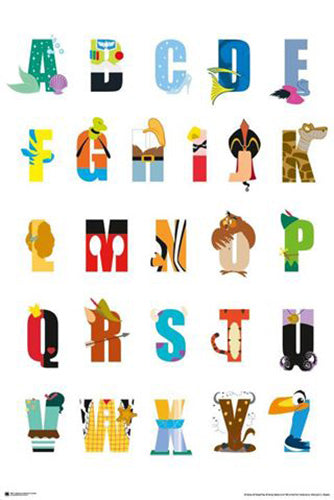 Disney Animation - Alphabet Mania Poster