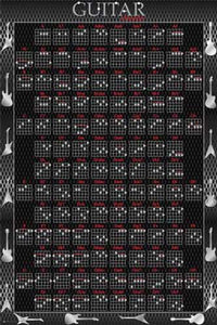 Guitar Chords - Black Poster