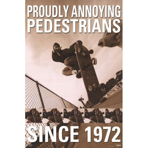 Skateboarding - Proudly Annoying Pedestrians Since 1972 Poster