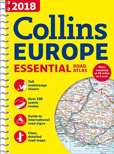 2018 Collins Essential Road Atlas Europe [New Edition]