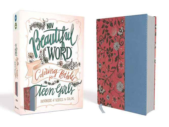 NIV, Beautiful Word Coloring Bible For Teen Girls: Hundreds Of Verses To Color [Cranberry/Blue]