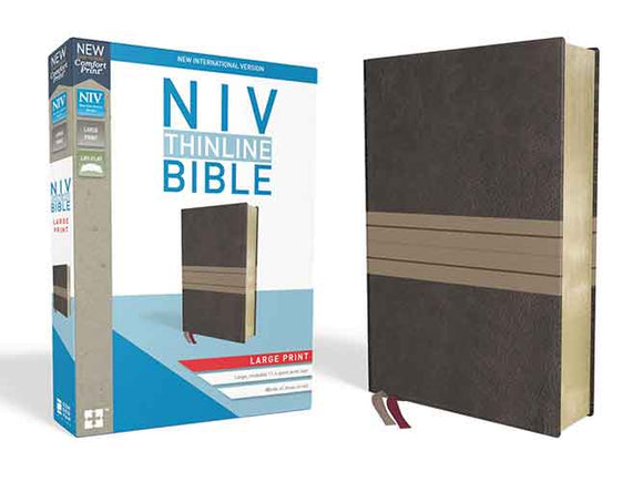 NIV Thinline Bible Red Letter Edition [Large Print, Brown/Tan