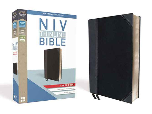 NIV Thinline Bible Red Letter Edition [Large Print, Black/Gr