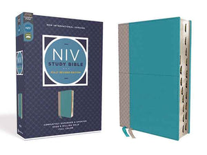 NIV Study Bible, Fully Revised Edition, Red Letter, Thumb Indexed, Comfort Print [Teal/Grey]