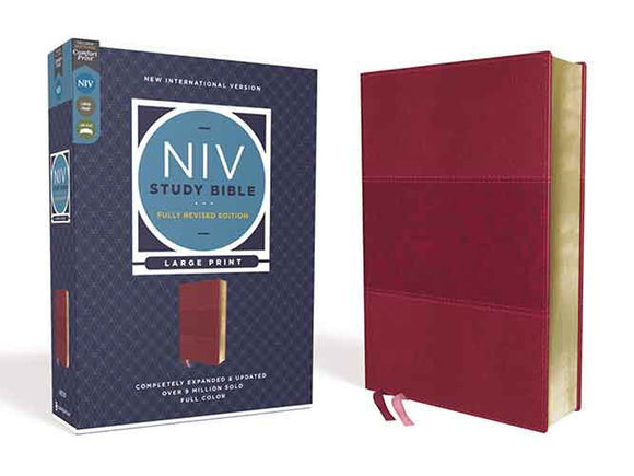 NIV Study Bible, Fully Revised Edition, Large Print, Red Letter, Comfort Print [Burgundy]