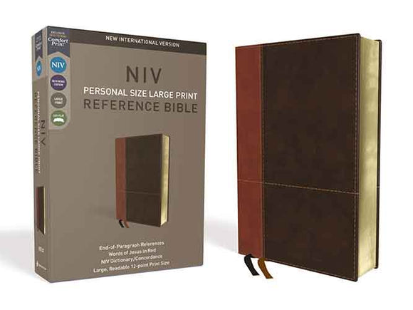 NIV Personal Size Reference Bible Red Letter Edition [Large Print, Brown]