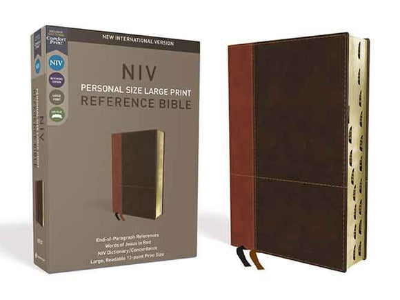 NIV Personal Size Reference Bible Indexed Red Letter Edition [Large Print, Brown]