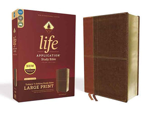 NIV Life Application Study Bible Red Letter Edition [Third Edition, Large Print, Brown]