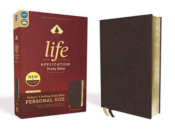 NIV Life Application Study Bible Personal Size Red Letter Edition [Third Edition, Burgundy]