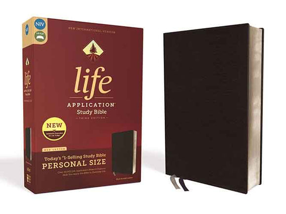 NIV Life Application Study Bible Personal Size Red Letter Edition [Third Edition, Black]