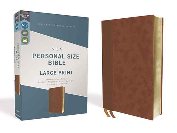 NIV Personal Size Bible Red Letter Edition [Large Print, Brown]