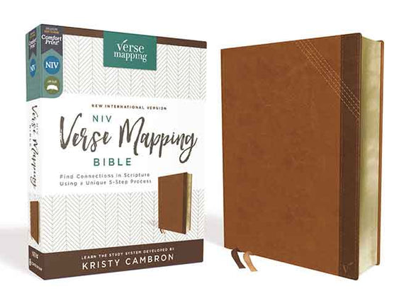 NIV Verse Mapping Bible, Leathersoft, Comfort Print: Find Connections In Scripture Using A Unique 5-Step Process [Brown]