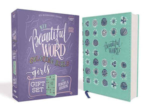 NIV Beautiful Word Coloring Bible For Girls Pencil/Sticker Gift Set, Updated, Leathersoft Over Board, Comfort Print: 600+ Verses To Color