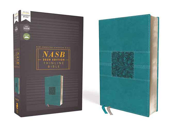 NASB Thinline Bible, Leathersoft, Red Letter, 2020 Text, Comfort Print [Teal]