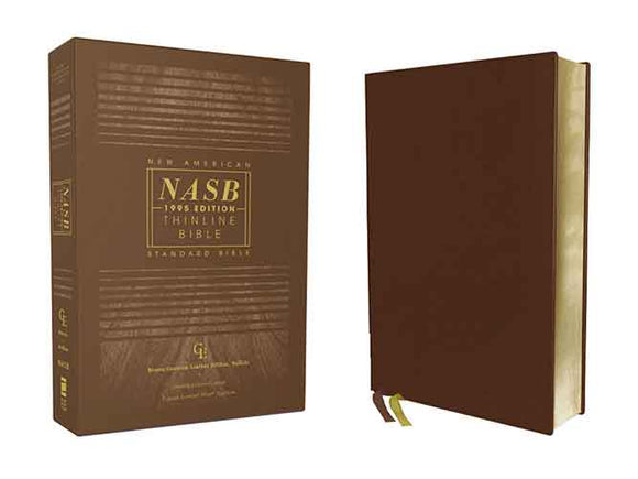 NASB Thinline Bible, Genuine Leather, Buffalo, Red Letter Edition, 1995 Text, Comfort Print [Brown]