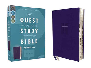 NIV Quest Study Bible, Personal Size, Leathersoft, Thumb Indexed, Comfort Print: The Only Q and A Study Bible [Blue]